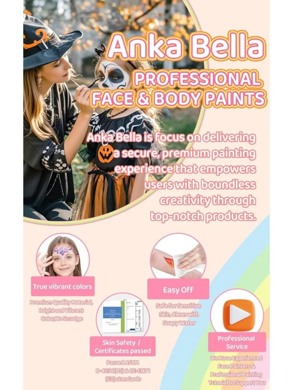 Washable Face Paint Kit for Kids & Adults - 24 Colors, Non-Toxic, Perfect for